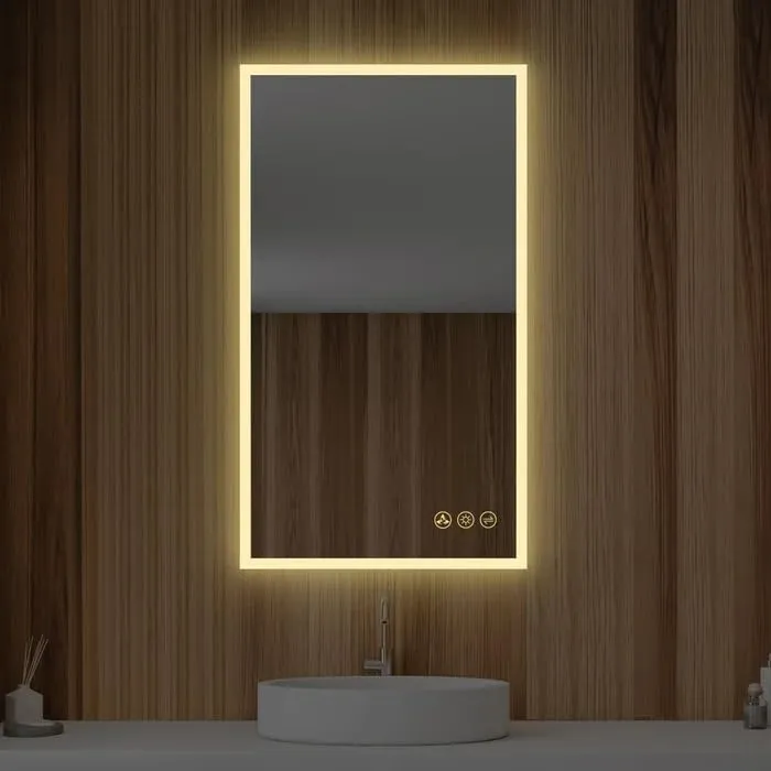 Bungalow Mercer LED Mirror Glass Bathroom Wall - Full Length Home Decor Light Mirror for Bedroom, Living Room, Dressing Room, Hall, Wash Basin, Makeup Room (24x36) Inches.