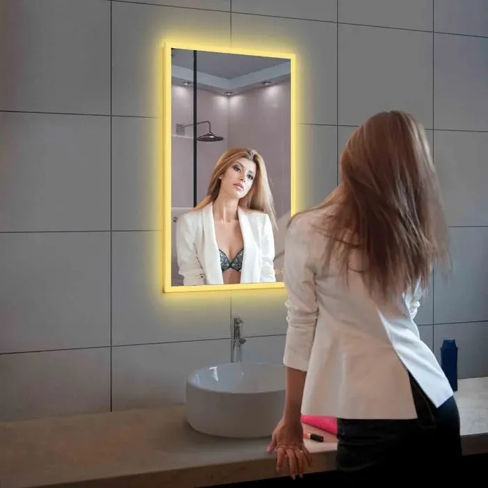 Bungalow Mercer LED Mirror Glass Bathroom Wall - Full Length Home Decor Light Mirror for Bedroom, Living Room, Dressing Room, Hall, Wash Basin, Makeup Room (24x36) Inches.