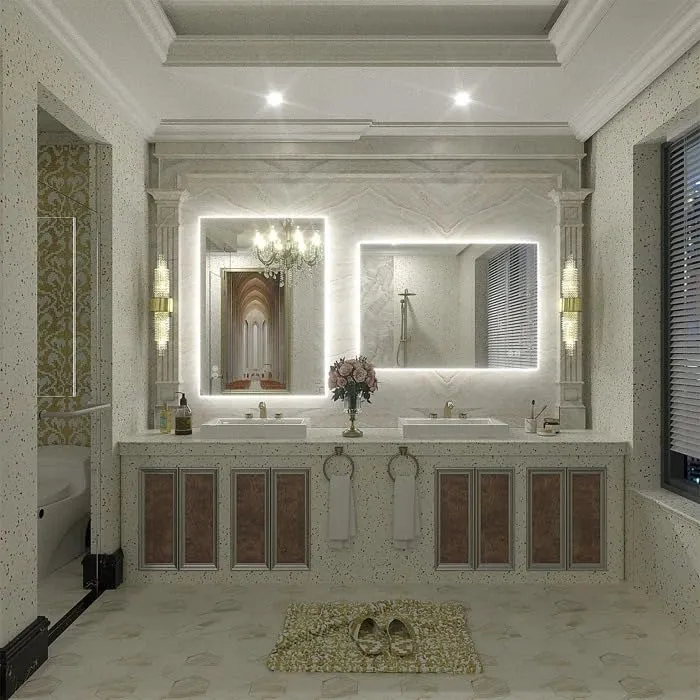 BUNGALOW MERCER Simple & Modern Back LED Lighted Anti-Fog Bathroom/Vanity Mirror/Triple led Wall Mounted (20x28)