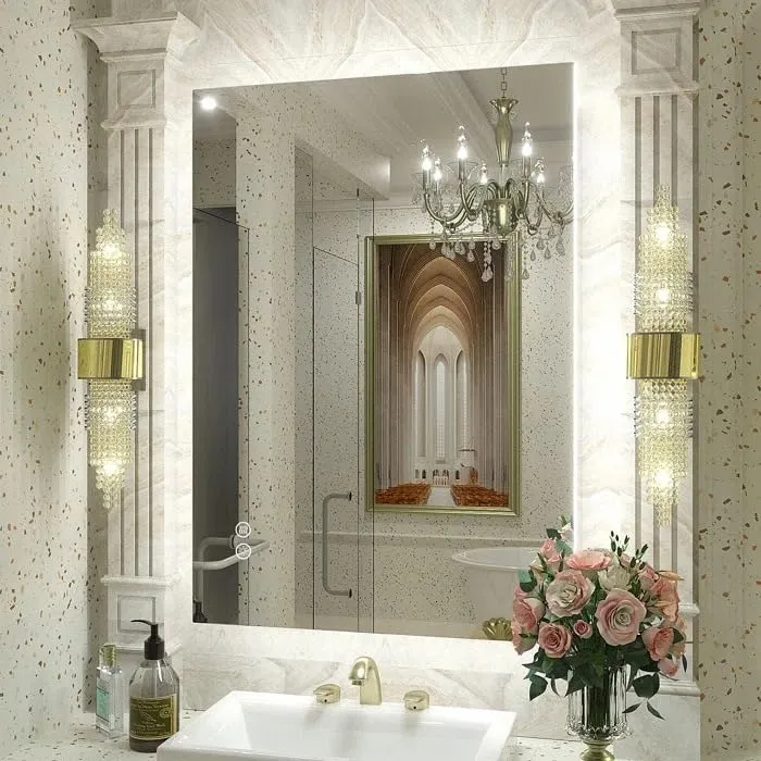 BUNGALOW MERCER Simple & Modern Back LED Lighted Anti-Fog Bathroom/Vanity Mirror/Triple led Wall Mounted (20x28)