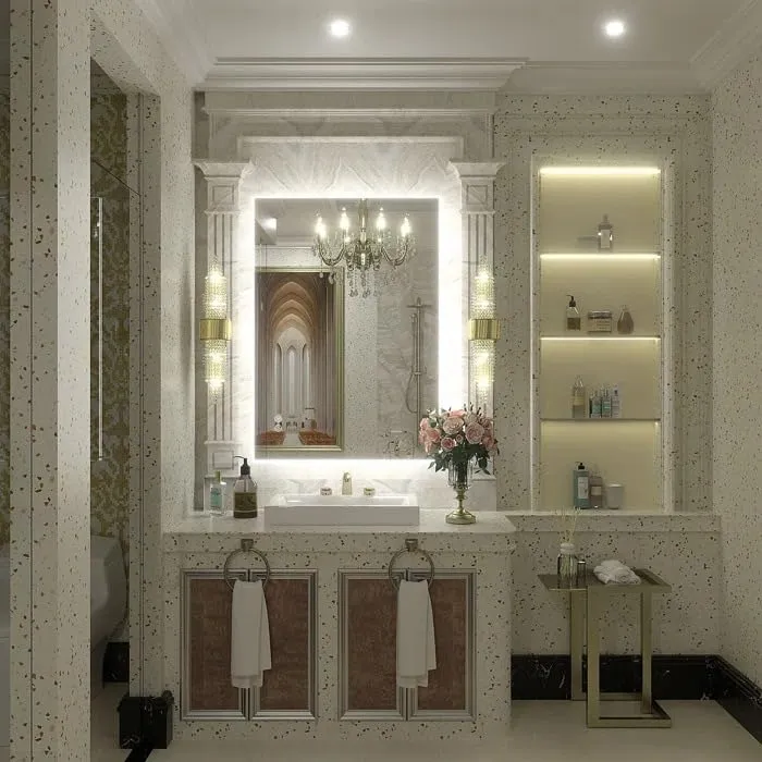BUNGALOW MERCER Simple & Modern Back LED Lighted Anti-Fog Bathroom/Vanity Mirror/Triple led Wall Mounted (20x28)
