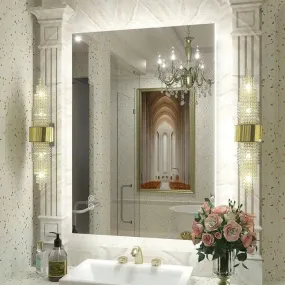 BUNGALOW MERCER Simple & Modern Back LED Lighted Anti-Fog Bathroom/Vanity Mirror/Triple led Wall Mounted (20x28)