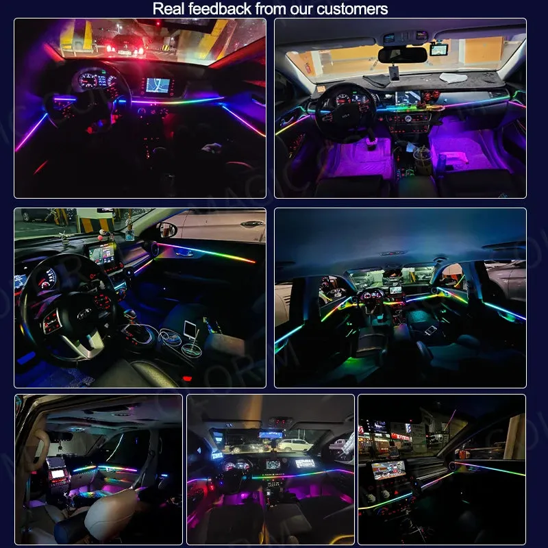 Car Interior Ambient Lights 64-Color RGB LED Strips with App Control