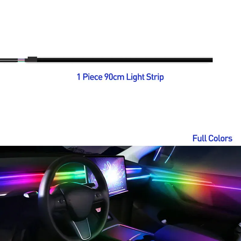 Car Interior Ambient Lights 64-Color RGB LED Strips with App Control