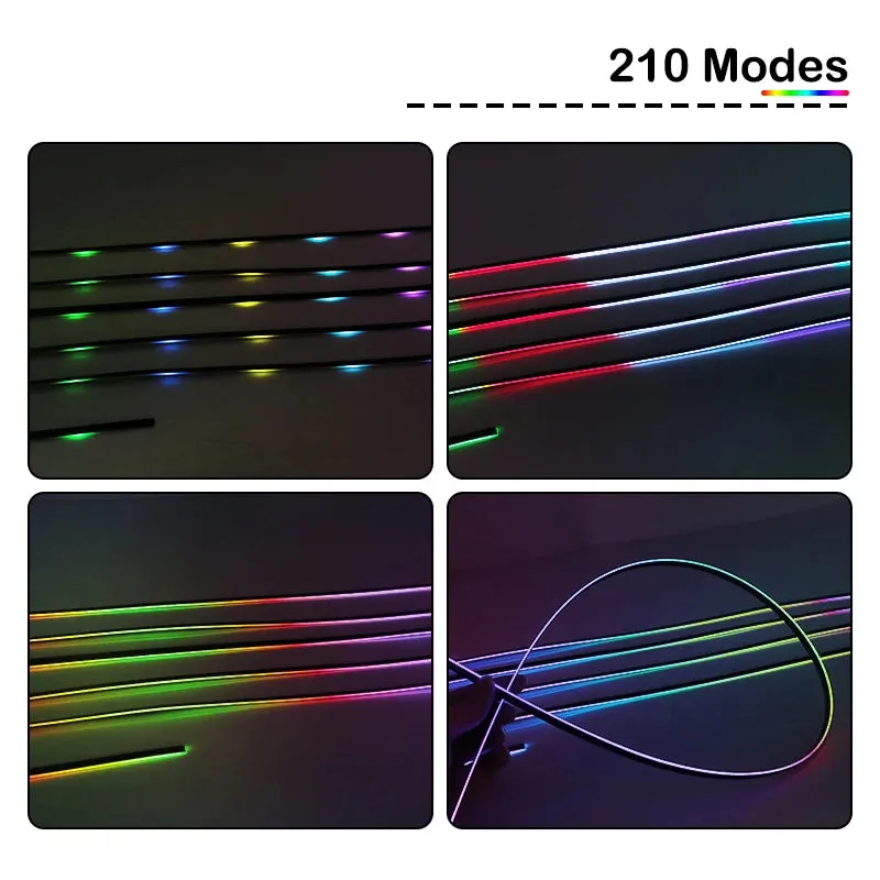 Car Interior Ambient Lights 64-Color RGB LED Strips with App Control