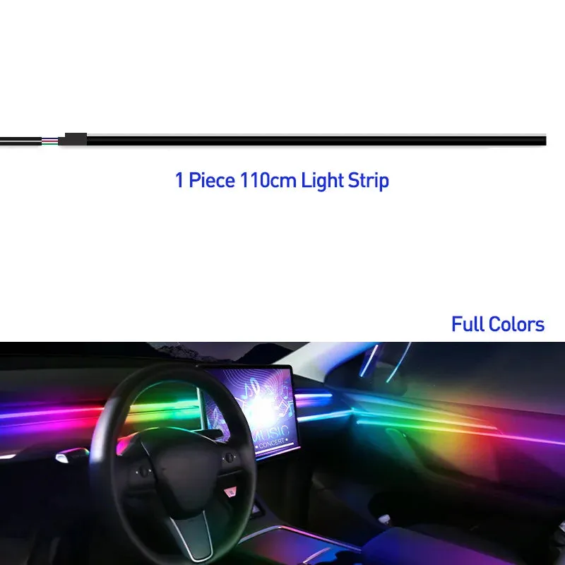 Car Interior Ambient Lights 64-Color RGB LED Strips with App Control