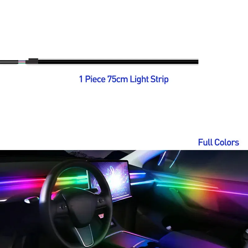 Car Interior Ambient Lights 64-Color RGB LED Strips with App Control