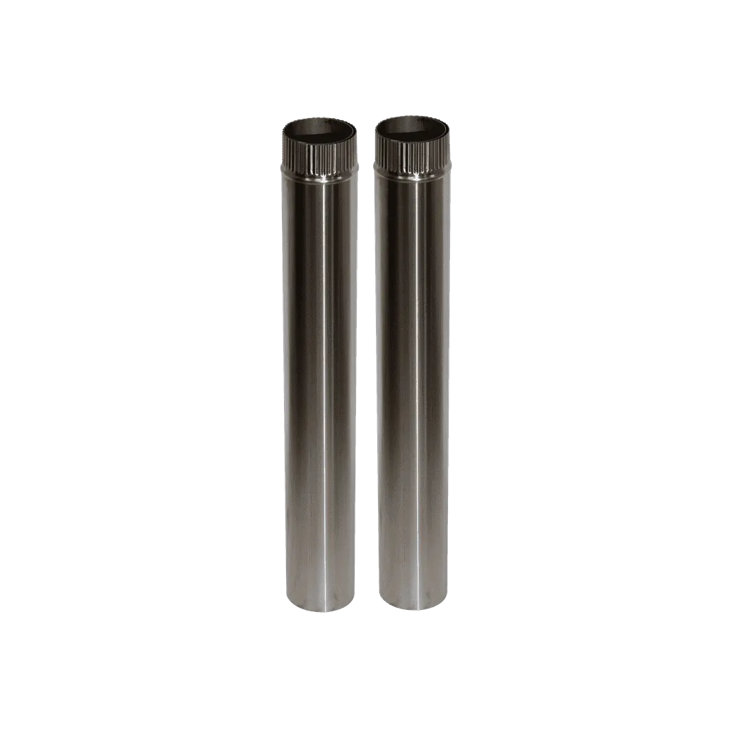 CB-3024-SS-2 Two 3" Stainless Steel Double Wall Flue Pipes, 24" Long