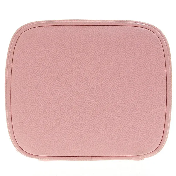 CHANEL Around 2004 Made Caviar Skin Cc Mark Stitch Vanity Soft Pink