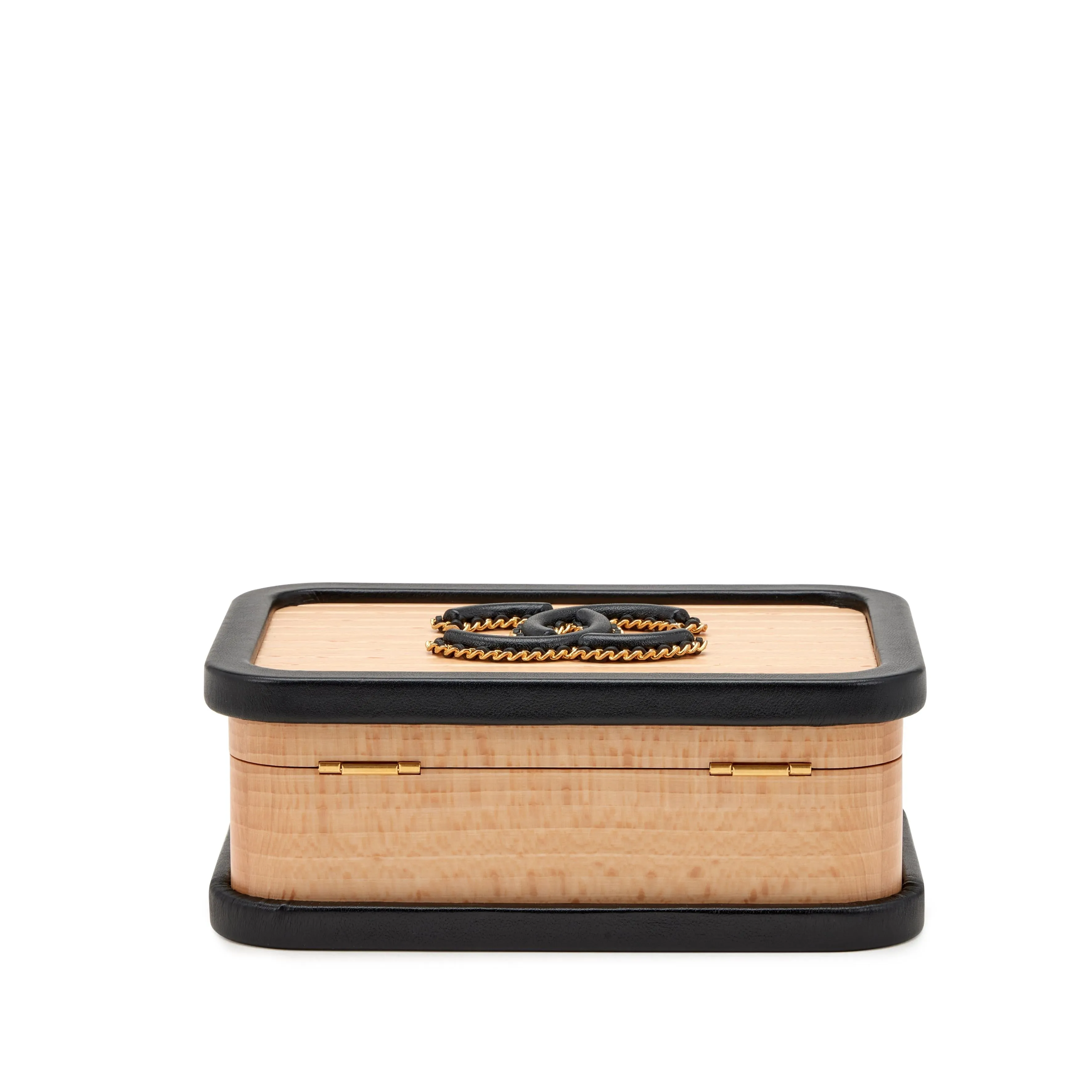 CHANEL BEECH WOOD & LAMBSKIN CC VANITY CASE BAG