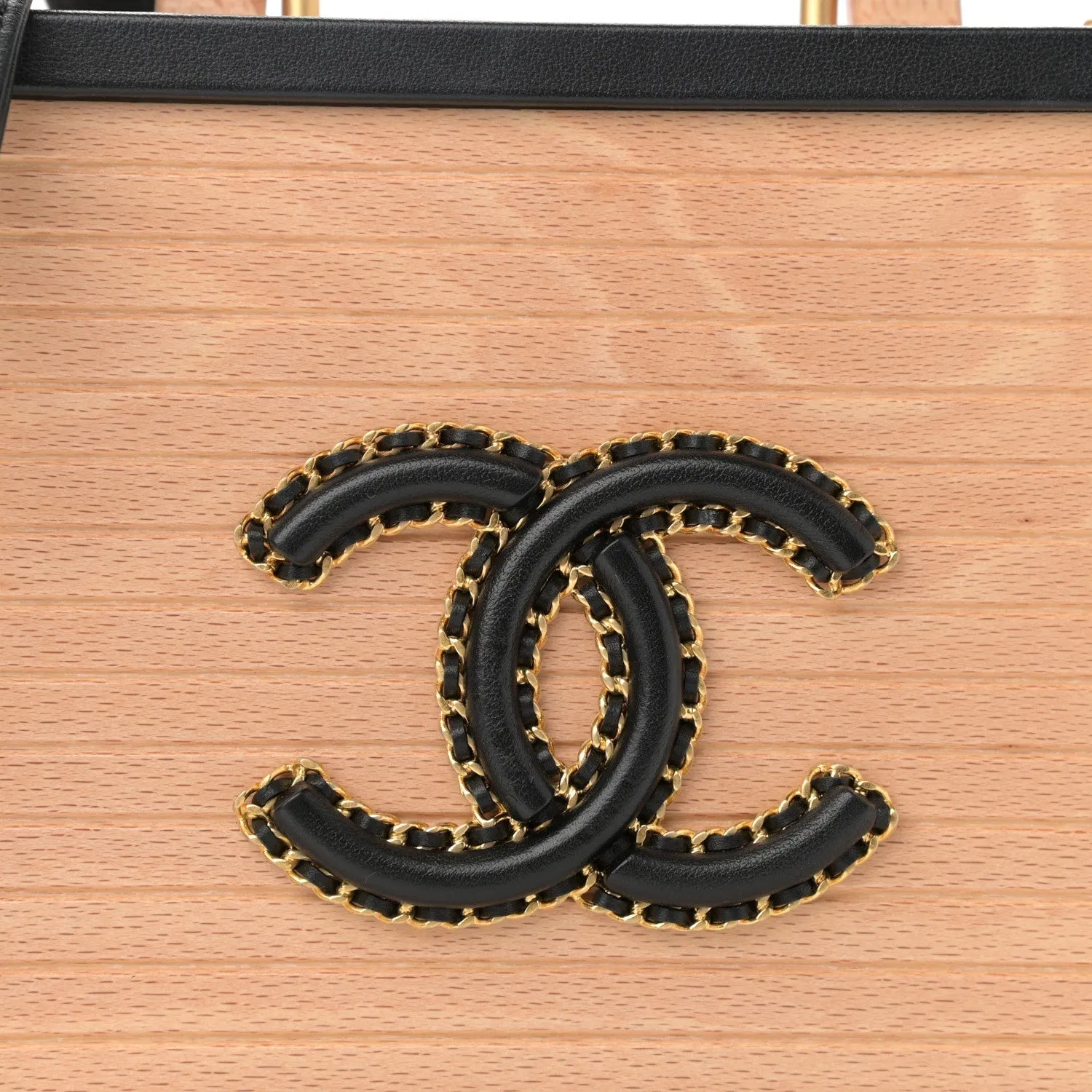 CHANEL BEECH WOOD & LAMBSKIN CC VANITY CASE BAG