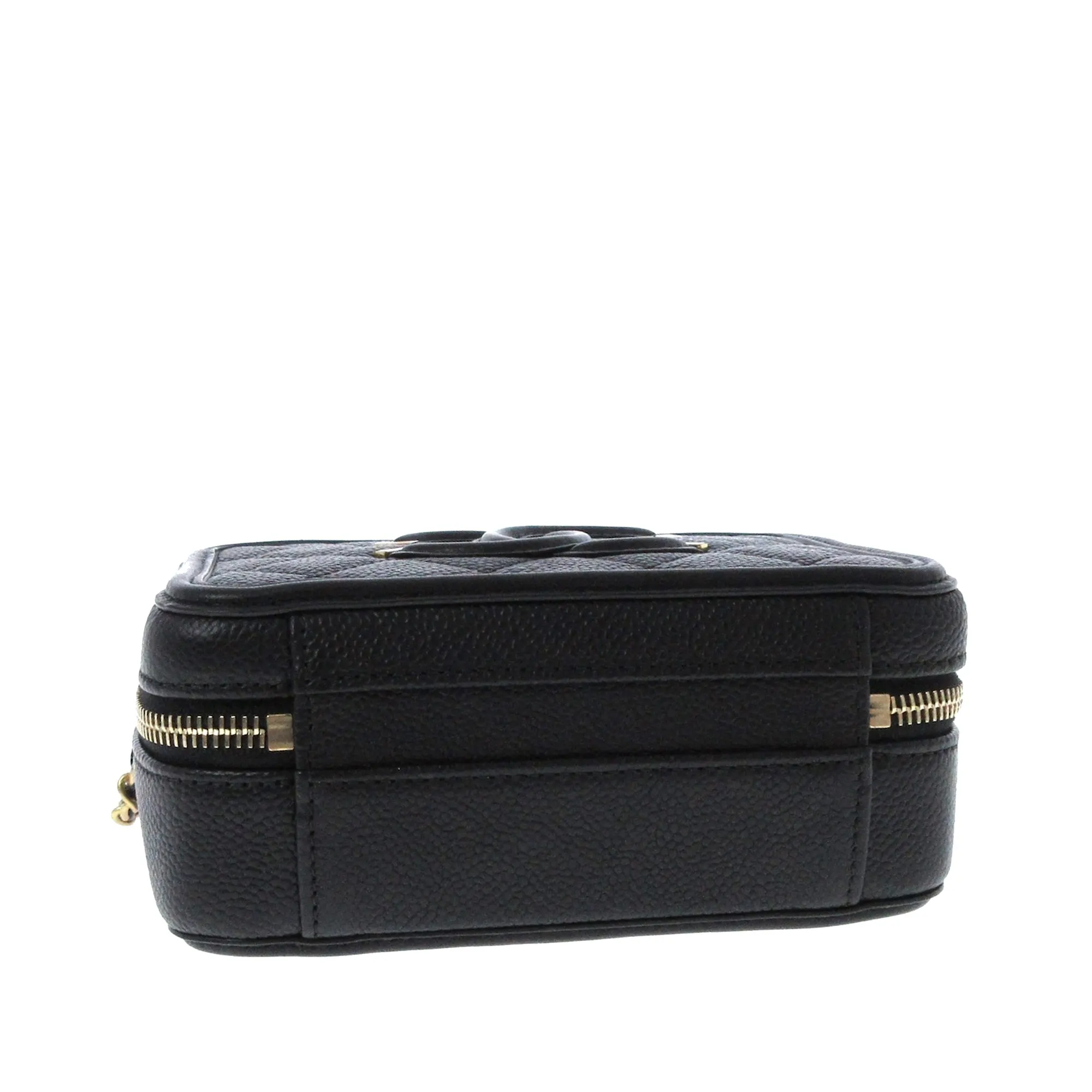 Chanel CC Filigree Vanity Case Black Caviar gold
