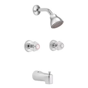 Chateau 2-Handle 1-Spray Tub and Shower Faucet in Chrome (Valve Included)