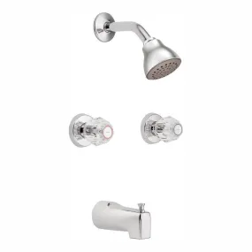 Chateau 2-Handle 1-Spray Tub and Shower Faucet with Valve in Chrome (Valve Included)