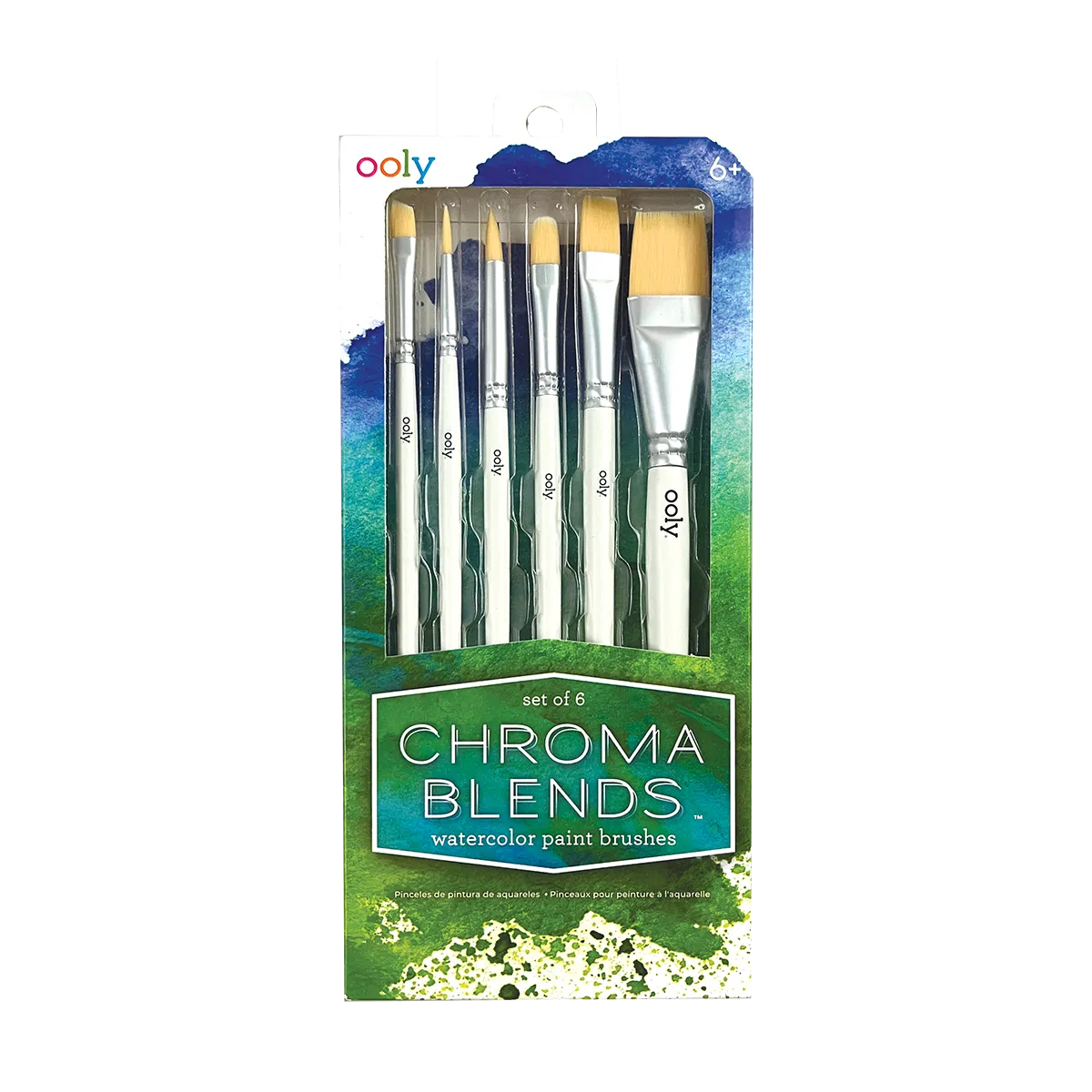 Chroma Blends Watercolor Paint Brushes - Set of 6 by OOLY