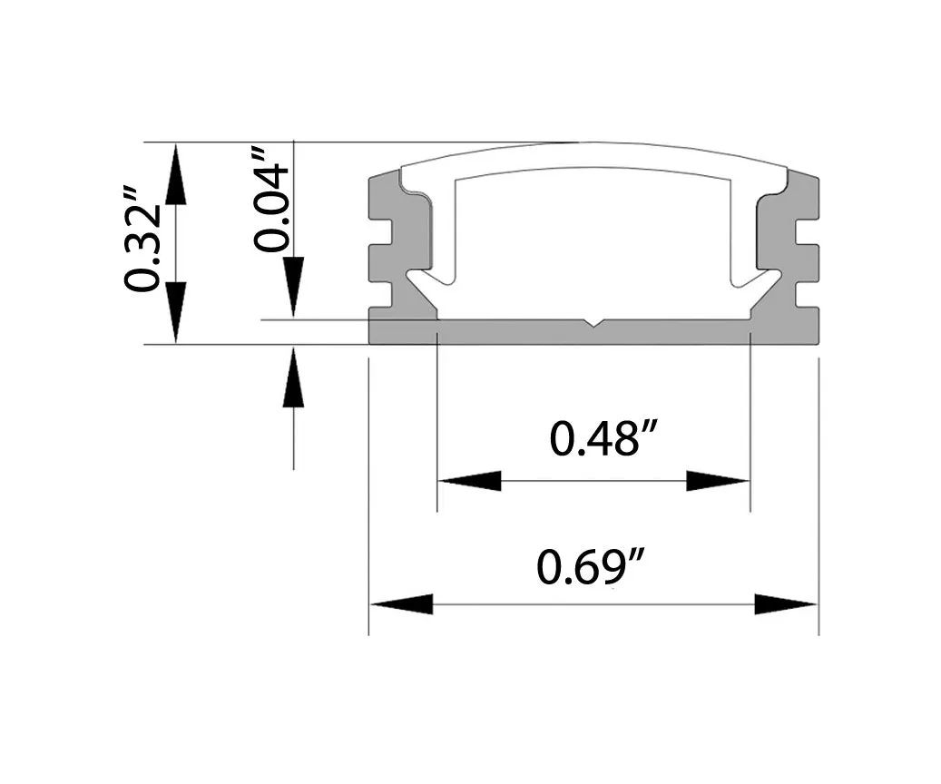 Core ALU-SF39 Surface Mount LED Profile - 39 inches