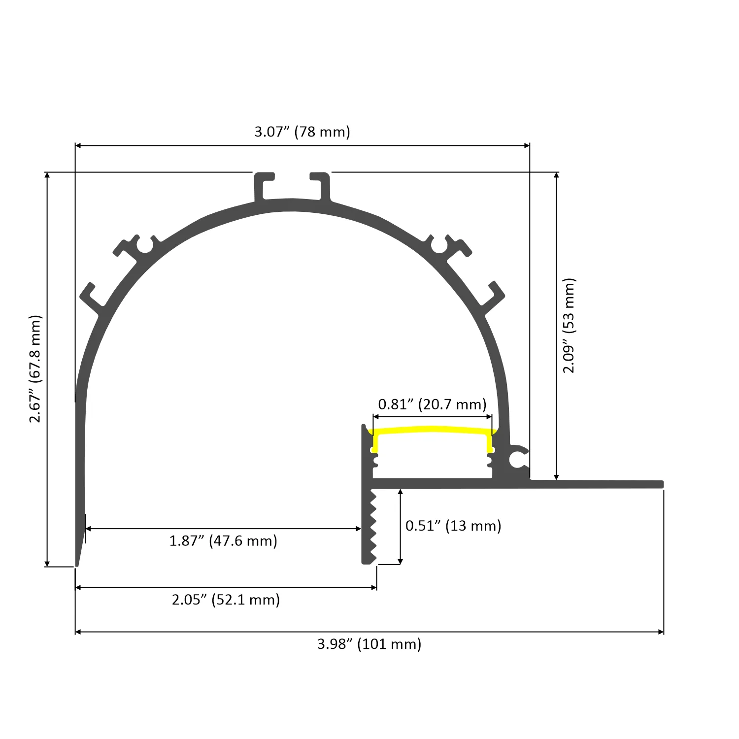 Cove Tunnel Indirect LED Lighting Channel ~ Model Caracas