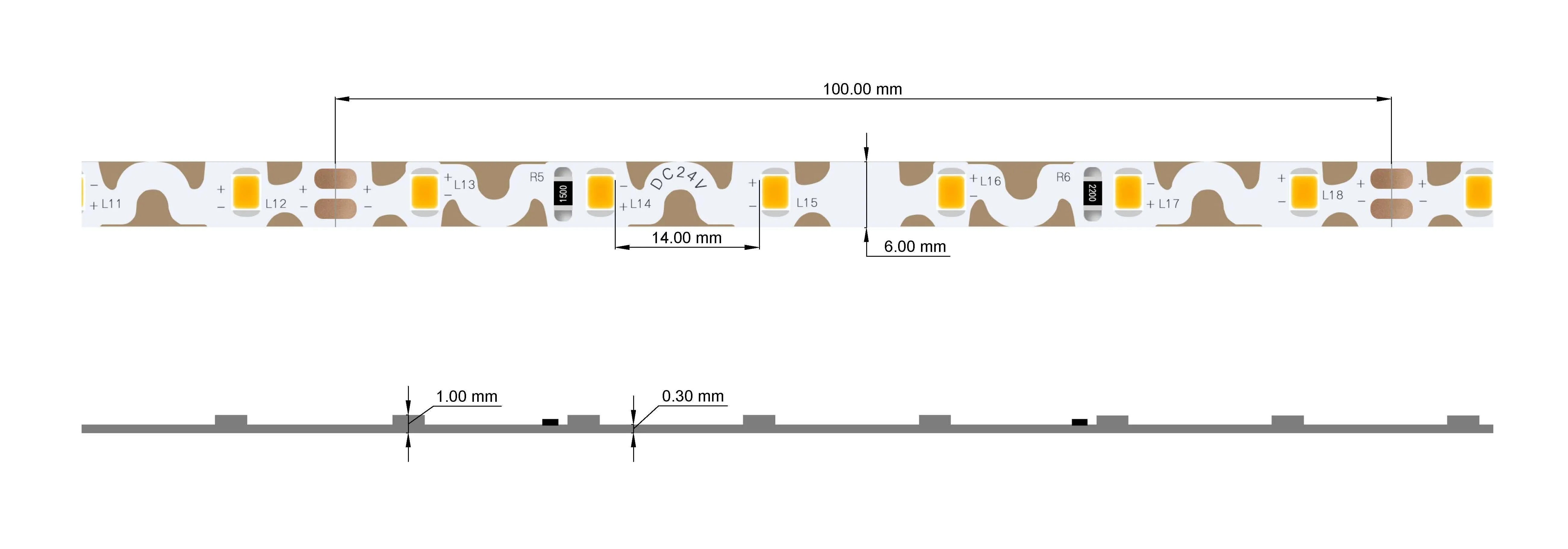 CRI-MAX™ CRI 95  Zig Zag S Shape LED Flexible Strip 2700K - 60 LEDs/m - 5m/Reel