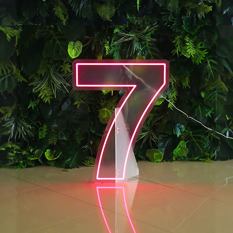 Custom 0 to 9 Number LED Neon Sign Wall Letters Light Party Decoration