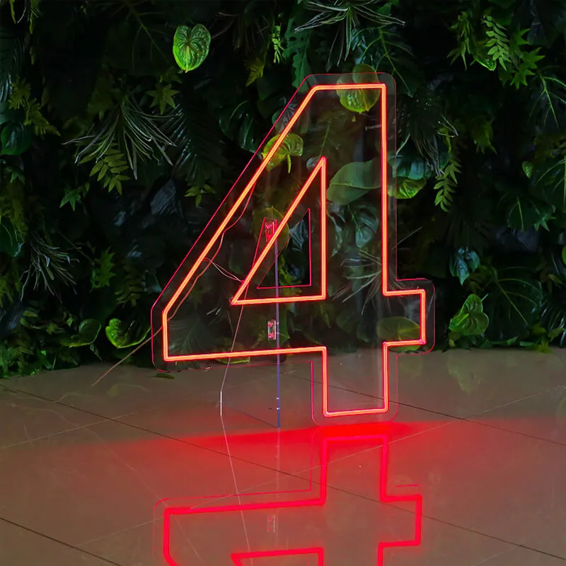 Custom 0 to 9 Number LED Neon Sign Wall Letters Light Party Decoration