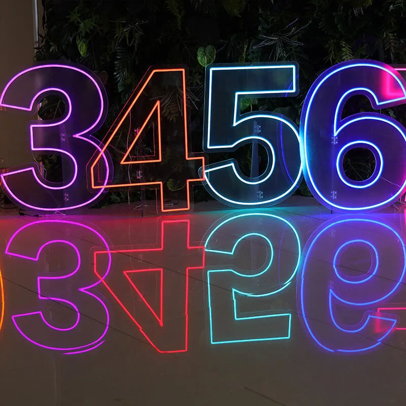 Custom 0 to 9 Number LED Neon Sign Wall Letters Light Party Decoration