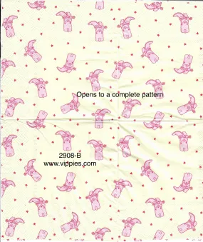 CW-2908-B Light Pink Cowboy Boots Napkin for Decoupage