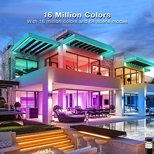 DAYBETTER Led Strip Lights Waterproof, Smart Light Strips with App Voice Control Remote, 5050 RGB Music Sync Color Changing Lights for Bedroom, 50FT(3 Rolls of 16.4ft)