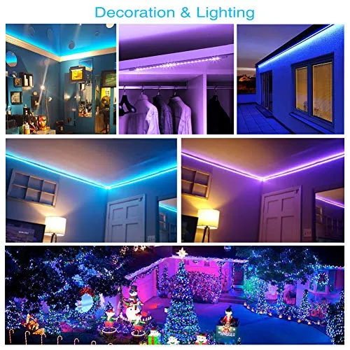 DAYBETTER Smart WiFi App Control Led Strip Lights Work with Alexa Google Assistant -32.8 feet
