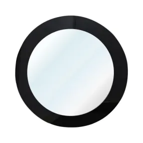 DONATO Wall Mounted Lycra Mirror Round with 4MM THICHNSS | Suitable for Living Room, WASH Basin, Vanity/Bathroom Decorative INTEROR Mirror with LED Lights (24"x24" INCHES/Colour-Black) (DGM-22)