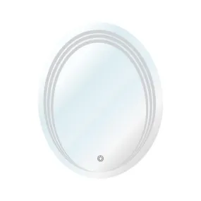 DONATO WALL MOUNTED OVAL SHAPED LED MIRROR with TOUCH ON OFF BUTTON | LIVING ROOM, WASH BASIN, VANITY/BATHROOM DECORATIVE INTEROR MIRROR with LED LIGHTS (24"x30" INCHES) (DGM-46)