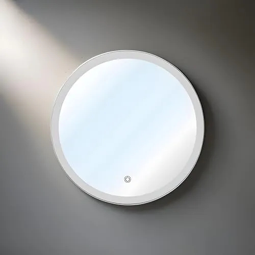 DONATO WALL MOUNTED ROUND LED PLAIN MIRROR with TOUCH ON/OFF BUTTON for LIVING ROOM, WASH BASIN, VANITY/BATHROOM DECORATIVE INTEROR MIRROR with LED LIGHTS (30"x30" INCHES) (DGM-44)