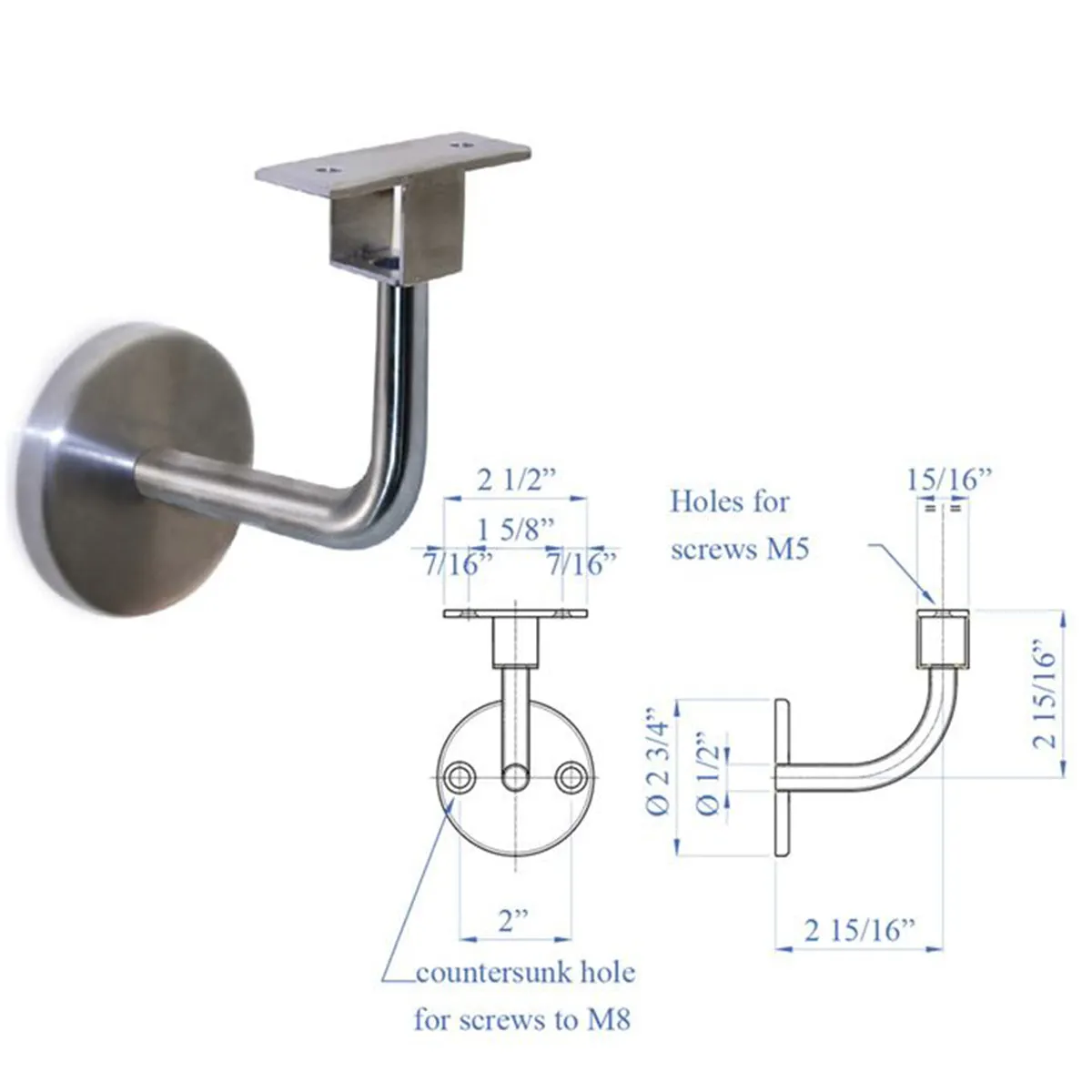 E1530100 Wall Rail Bracket Support for LED Lighted Railing
