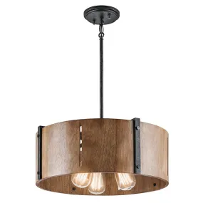 Elbur Three-Light Pendant/Semi-Flush Mount Ceiling Fixture