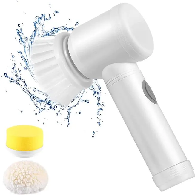 Electric Cleaning Brush With 3 Brush Heads