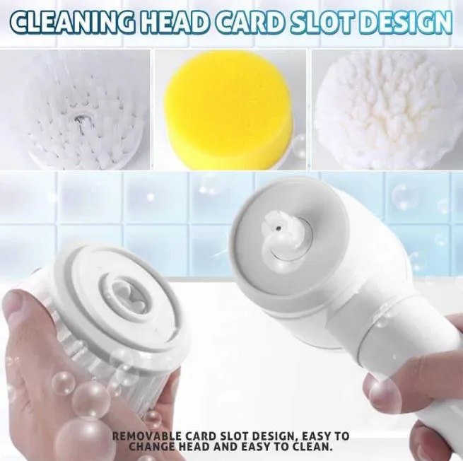 Electric Cleaning Brush With 3 Brush Heads