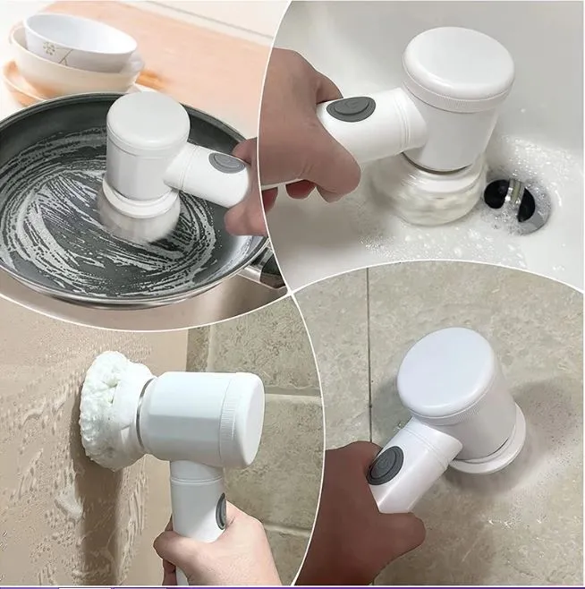 Electric Cleaning Brush With 3 Brush Heads