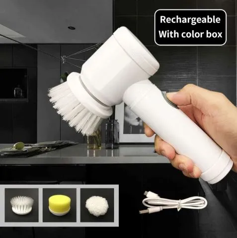 Electric Cleaning Brush With 3 Brush Heads