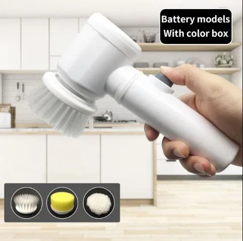 Electric Cleaning Brush With 3 Brush Heads