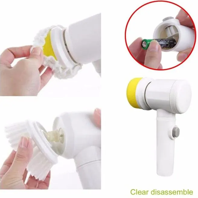 Electric Cleaning Brush With 3 Brush Heads