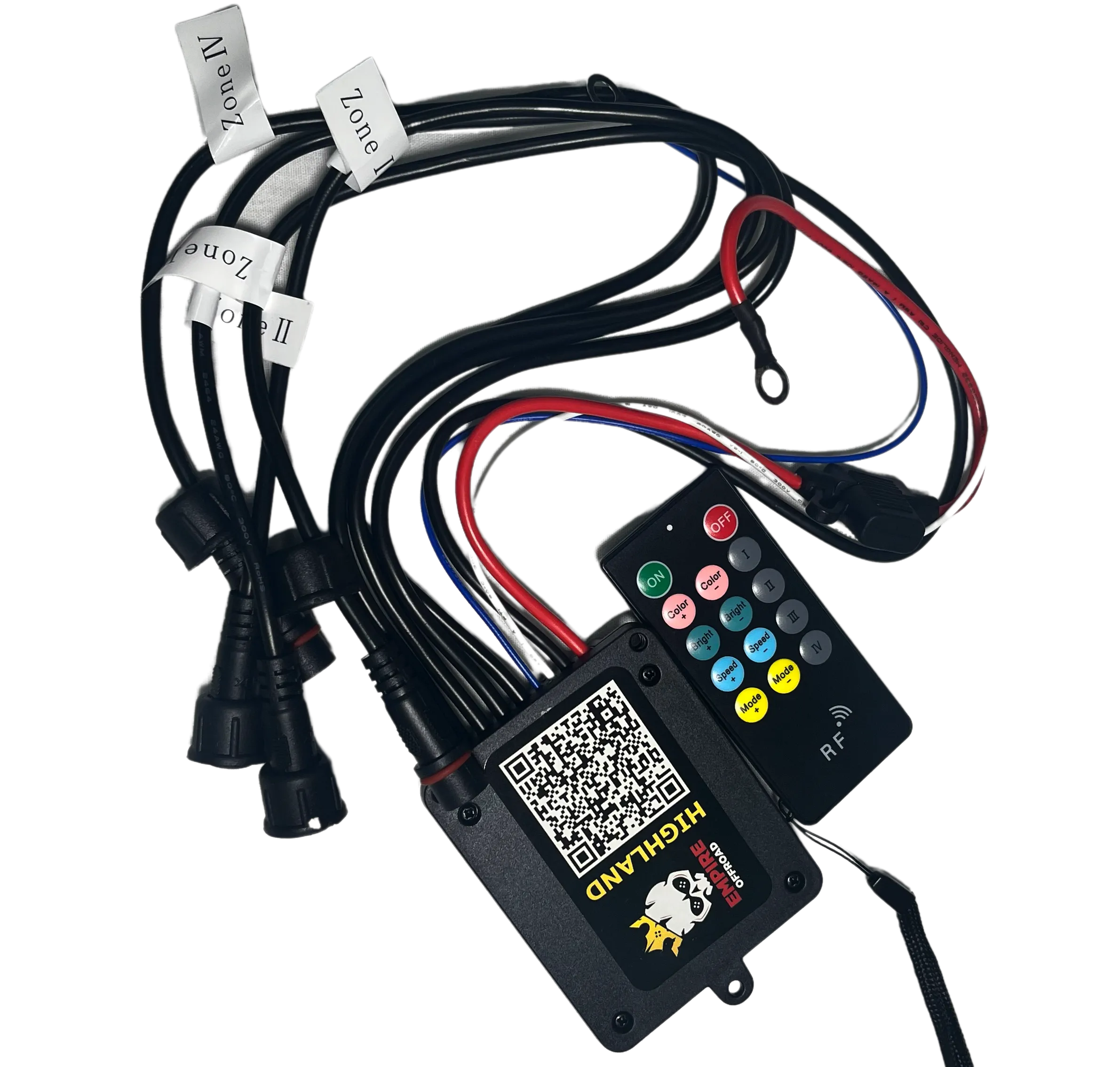 Empire Offroad LED Highland Series 4 Zone RGB W Bluetooth Control Box and RF Remote