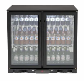 Euro 208 Litre Black Double Doors Beverage Cooler - EA900WFBL
