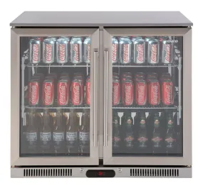 Euro 208 Litre Stainless Double Doors Beverage Cooler - EA900WFSX2