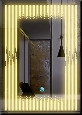 Fabels LED Light Mirror: Defogger-Enabled for Wall, Vanity, Bathrooms, Wash Basin, Travel, Dressing Room - Sizes: 1824, 2424 - Defogger Option for 18 * 24 Inch Size (24 x 30 Inches)