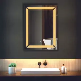 Fabels LED Light Mirror with Anti-Fog Defogger: Perfect for Wall, Vanity, Bathrooms, Wash Basin, Travel, Dressing Room - Sizes: 1824, 2424 - Defogger Available in 18 * 24 Inch Size (24 x 36 Inches)