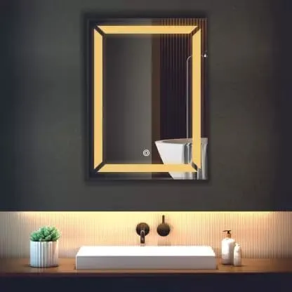 Fabels LED Light Mirror with Anti-Fog Defogger: Perfect for Wall, Vanity, Bathrooms, Wash Basin, Travel, Dressing Room - Sizes: 1824, 2424 - Defogger Available in 18 * 24 Inch Size (24 x 36 Inches)