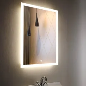 Fabels LED Light Mirror with Anti-Fog Defogger: Versatile for Wall, Vanity, Bathrooms, Wash Basin, Travel, Dressing Room - Available Sizes: 1824, 2424 with Defogger Option in 18 * 24 Inches (18 x 24)