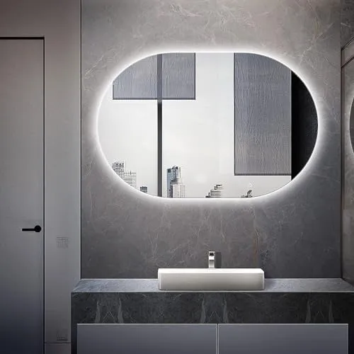 Fabels Multi-Functional LED Light Mirror: Anti-Fog Defogger for Wall, Vanity, Bathrooms, Wash Basin, Travel, Dressing Room - Sizes: 1824, 2424 - Defogger Option for 18 * 24 Inch Size (24 * 30)