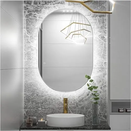 Fabels Multi-Functional LED Light Mirror: Anti-Fog Defogger for Wall, Vanity, Bathrooms, Wash Basin, Travel, Dressing Room - Sizes: 1824, 2424 - Defogger Option for 18 * 24 Inch Size (24 * 30)
