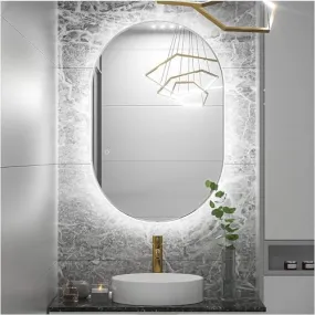 Fabels Multi-Functional LED Light Mirror: Anti-Fog Defogger for Wall, Vanity, Bathrooms, Wash Basin, Travel, Dressing Room - Sizes: 1824, 2424 - Defogger Option for 18 * 24 Inch Size (24 * 30)
