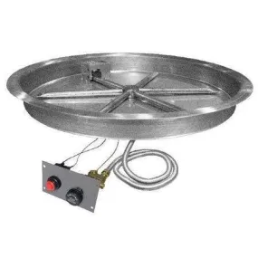 Firegear 29" Stainless Steel Round Pan Gas Fire Pit Insert FPB-29RBSTFS